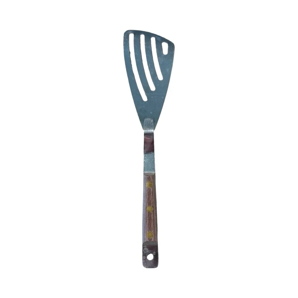 Cuisinart Vtg Slotted Fish Spatula Made in France Wood Handle Stainless Steel